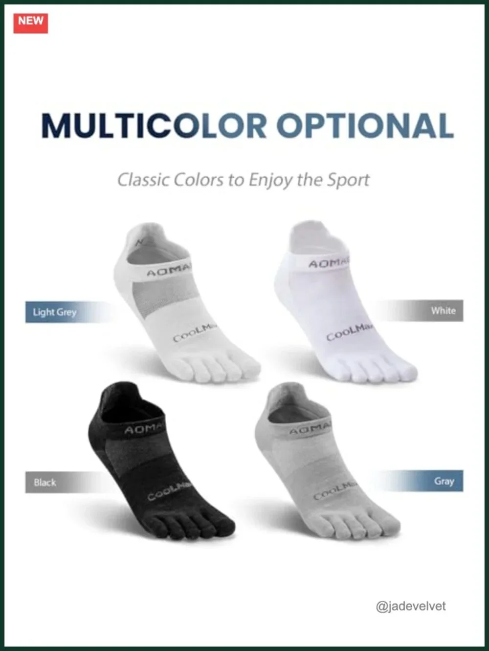 Coolmax Five Finger Toe Socks Athletic Running 3 Pairs